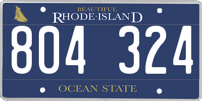 RI license plate 804324