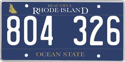 RI license plate 804326