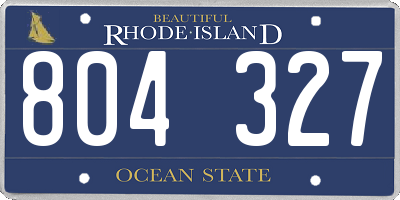 RI license plate 804327