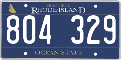 RI license plate 804329