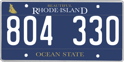 RI license plate 804330