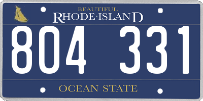 RI license plate 804331