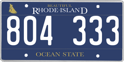 RI license plate 804333