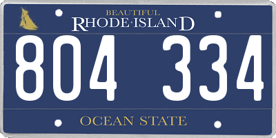 RI license plate 804334