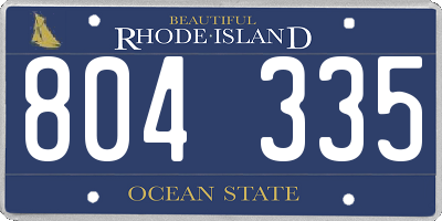 RI license plate 804335