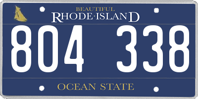 RI license plate 804338