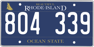 RI license plate 804339
