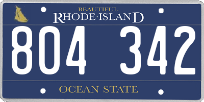 RI license plate 804342