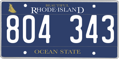 RI license plate 804343