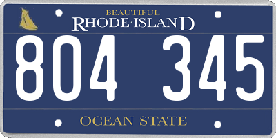 RI license plate 804345