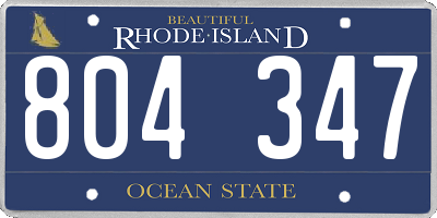 RI license plate 804347