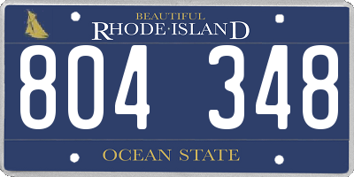 RI license plate 804348