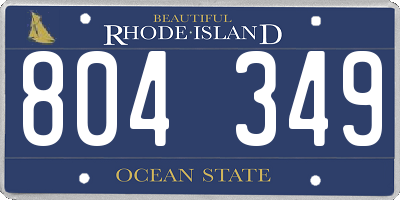 RI license plate 804349