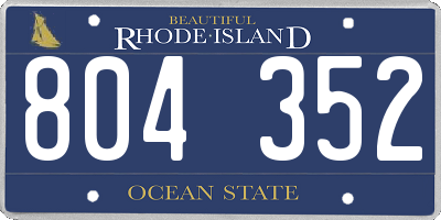 RI license plate 804352