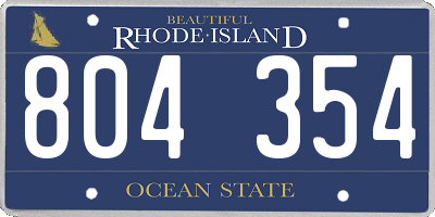 RI license plate 804354
