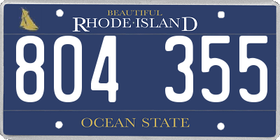 RI license plate 804355