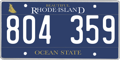 RI license plate 804359
