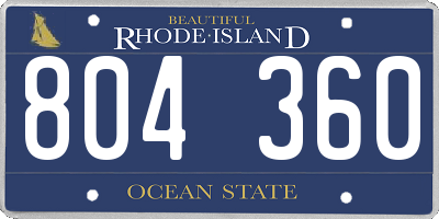 RI license plate 804360