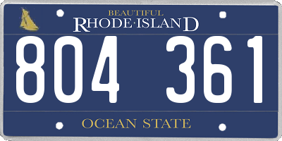 RI license plate 804361