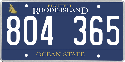 RI license plate 804365