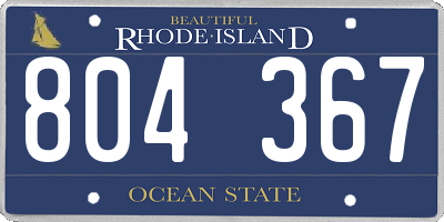 RI license plate 804367
