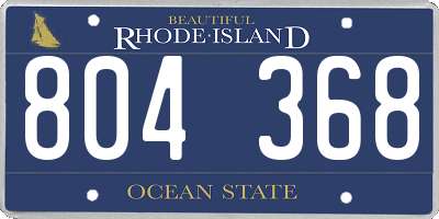 RI license plate 804368