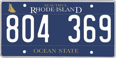 RI license plate 804369