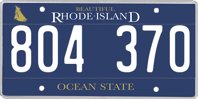 RI license plate 804370