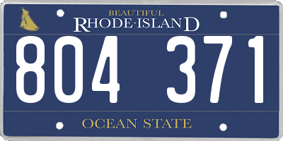 RI license plate 804371