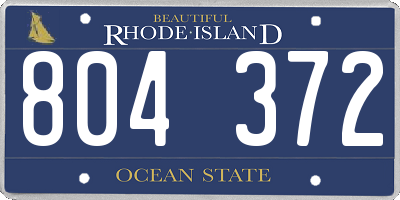RI license plate 804372