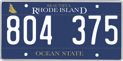 RI license plate 804375