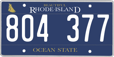 RI license plate 804377
