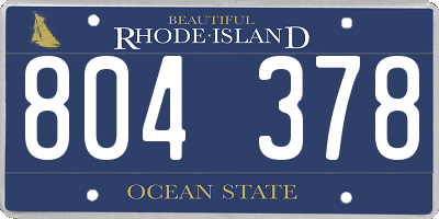 RI license plate 804378