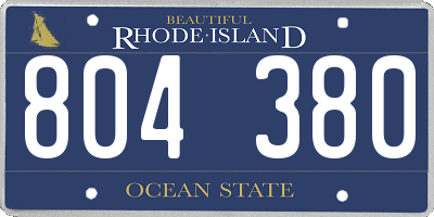 RI license plate 804380