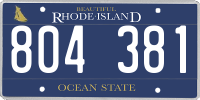 RI license plate 804381