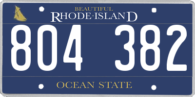 RI license plate 804382