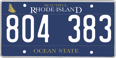 RI license plate 804383