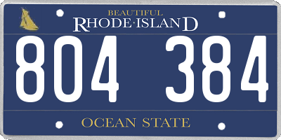 RI license plate 804384