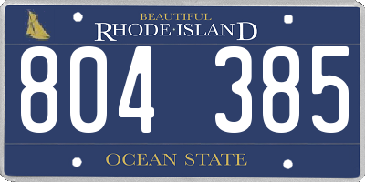 RI license plate 804385