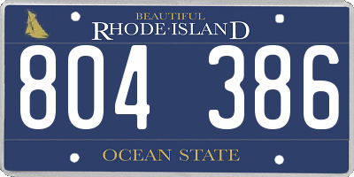 RI license plate 804386
