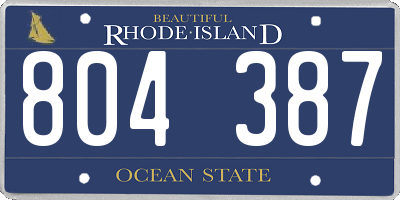 RI license plate 804387