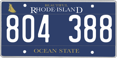 RI license plate 804388