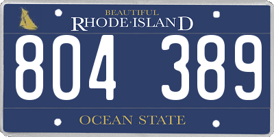 RI license plate 804389