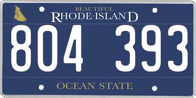 RI license plate 804393