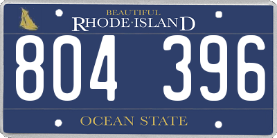 RI license plate 804396