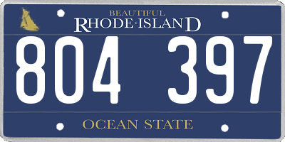 RI license plate 804397