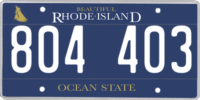 RI license plate 804403