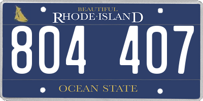 RI license plate 804407