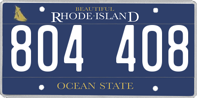 RI license plate 804408