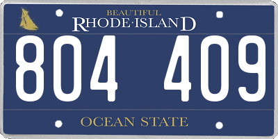 RI license plate 804409